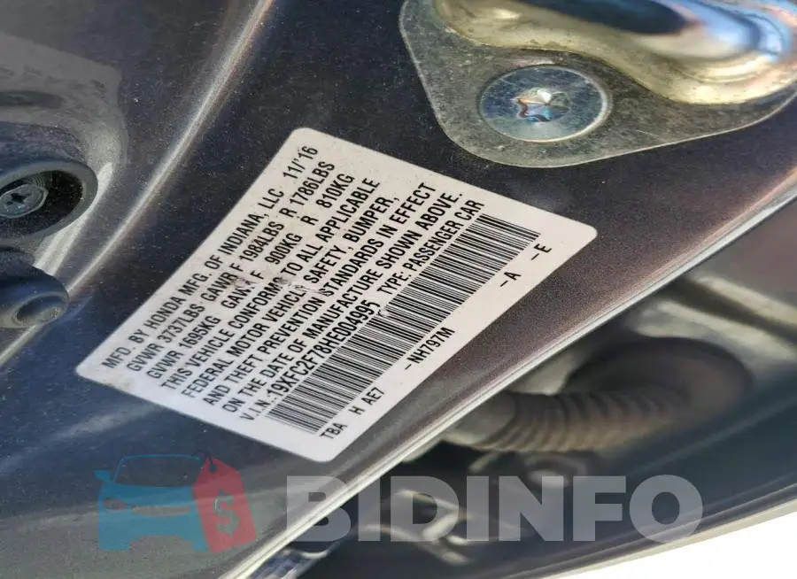 19XFC2F78HE004995 Photo# 12