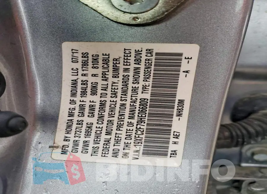 19XFC2F79HE066809 Photo# 12