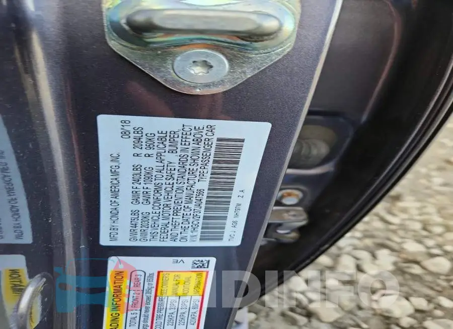1HGCV2F37JA047566 Photo# 12