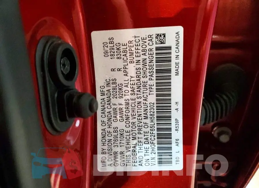 2HGFC2F65LH582302 Photo# 12