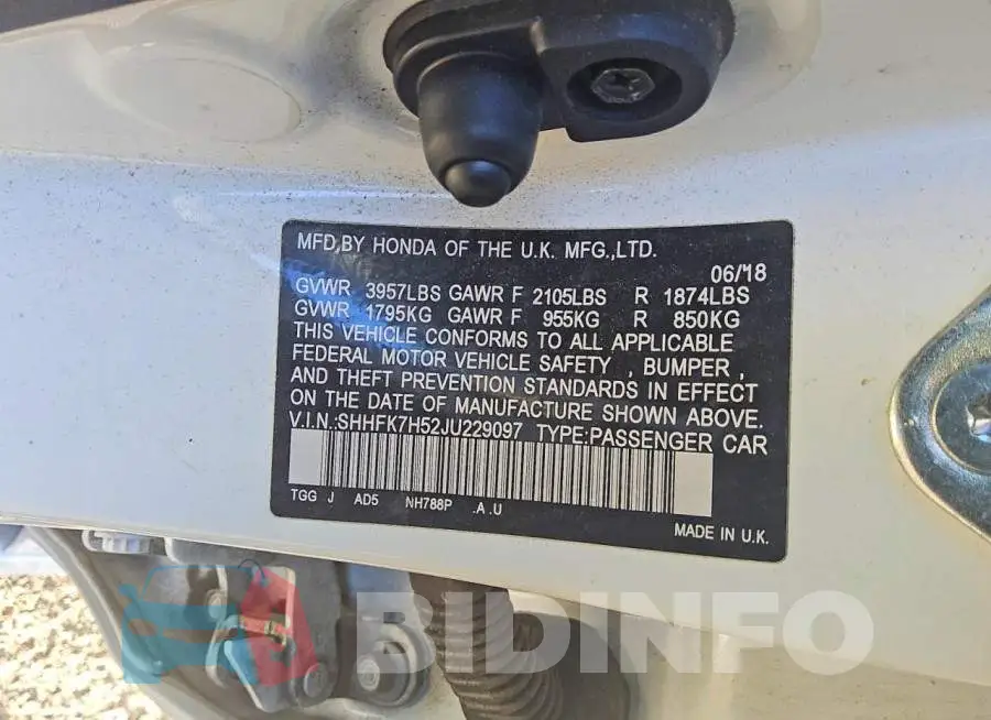 SHHFK7H52JU229097 Photo# 12