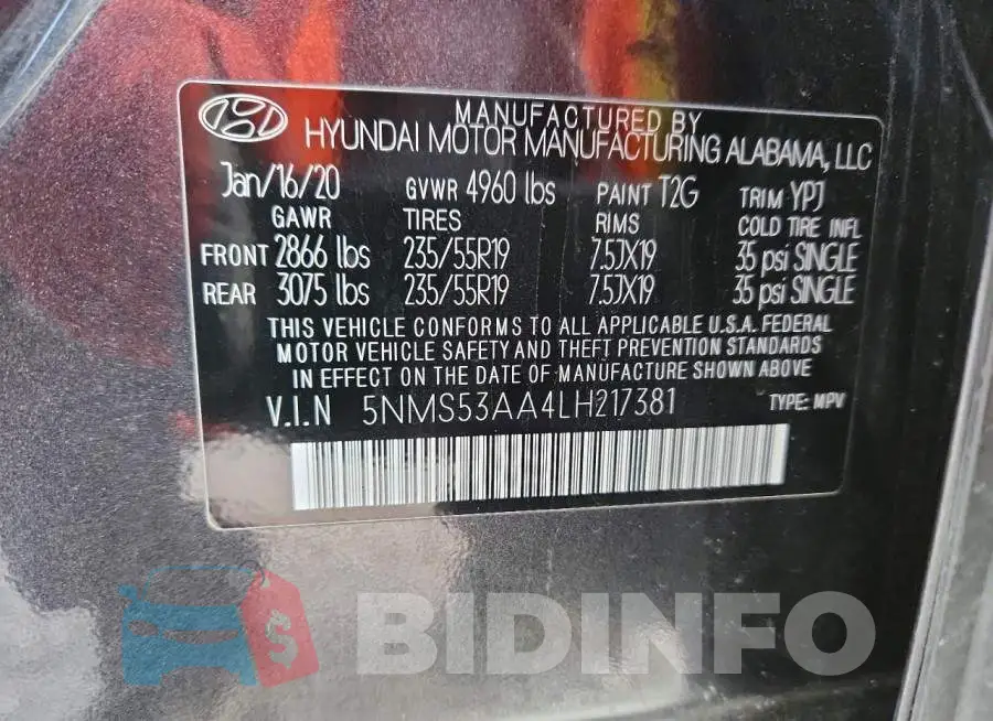 5NMS53AA4LH217381 Photo# 13