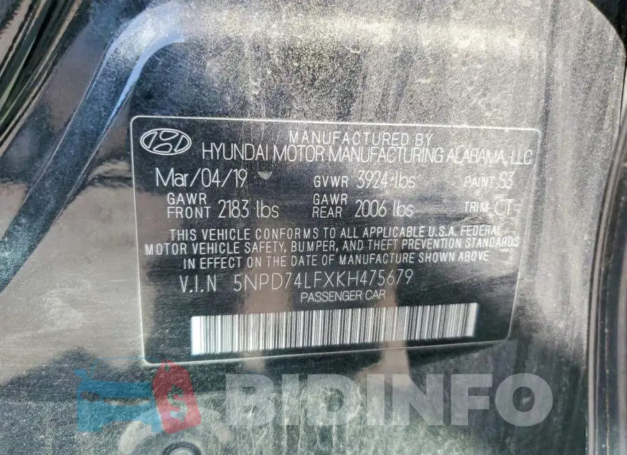 5NPD74LFXKH475679 Photo# 13