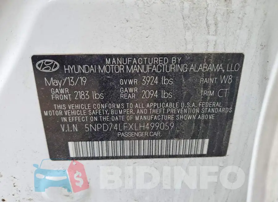 5NPD74LFXLH499059 Photo# 13