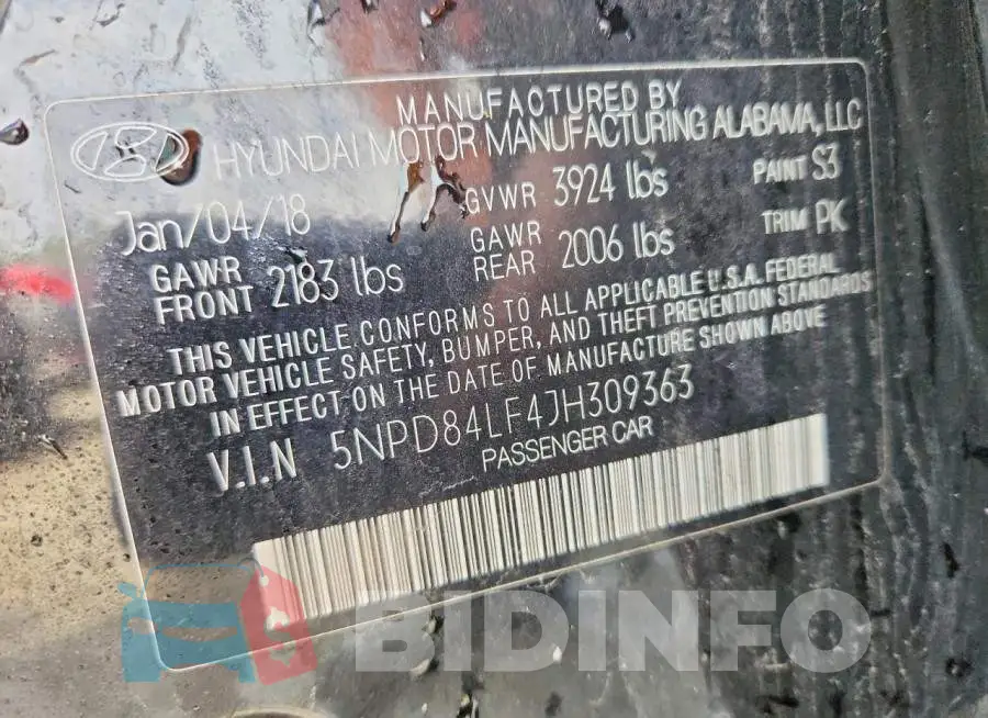 5NPD84LF4JH309363 Photo# 12