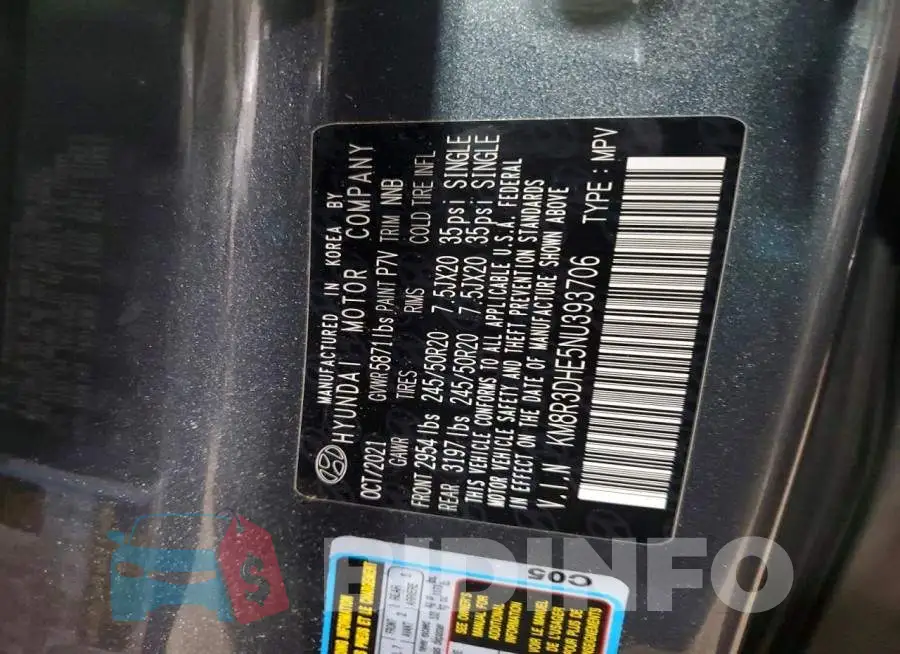 KM8R3DHE5NU393706 Photo# 13