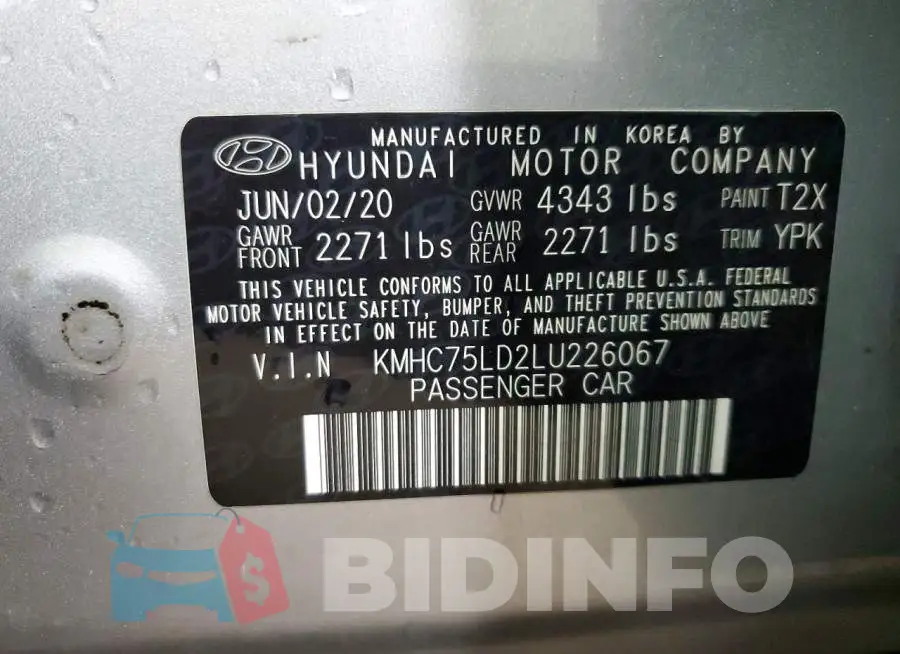 KMHC75LD2LU226067 Photo# 12