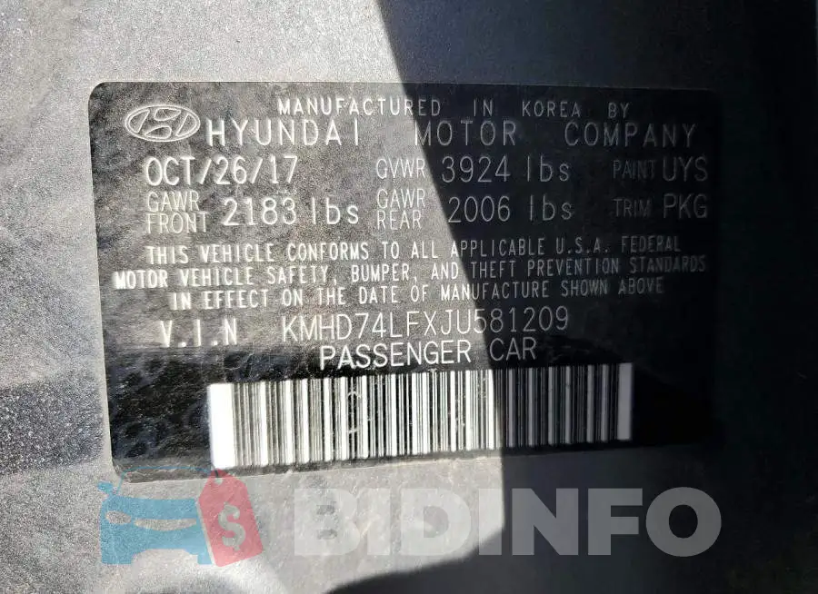 KMHD74LFXJU581209 Photo# 12