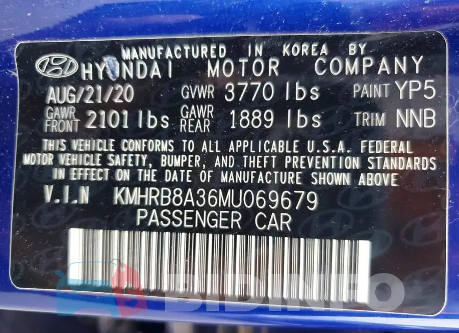 KMHRB8A36MU069679 Photo# 13