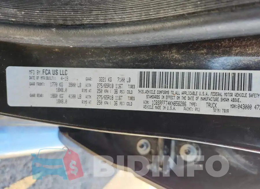 1C6SRFFT4KN856286 Photo# 12