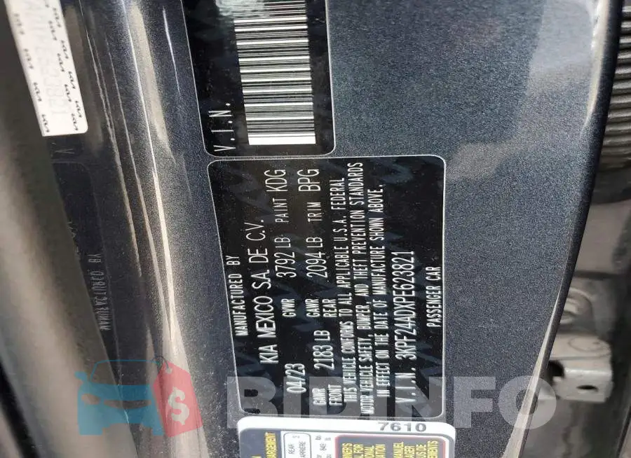 3KPF24ADXPE623821 Photo# 12