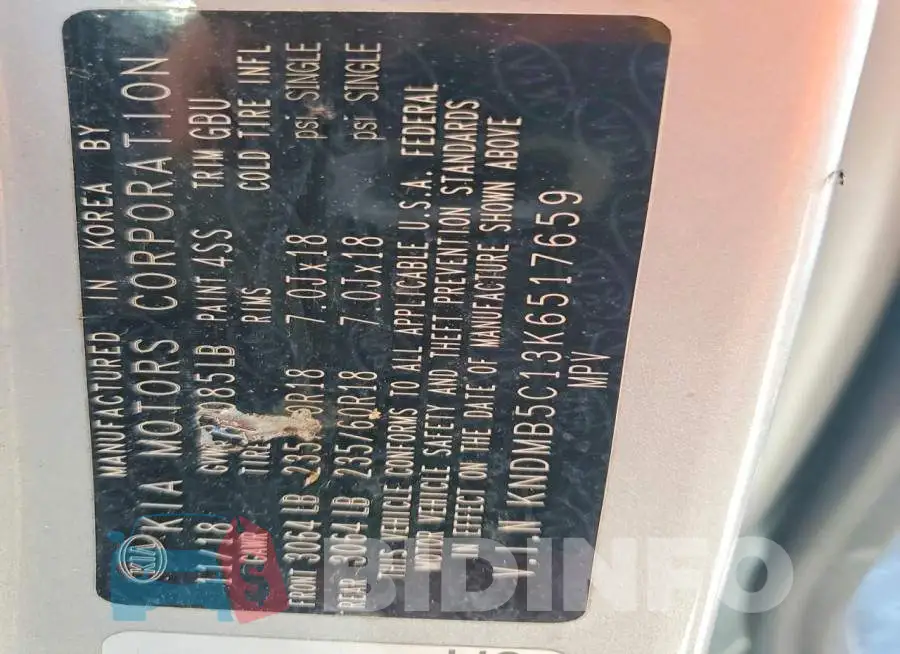 KNDMB5C13K6517659 Photo# 13