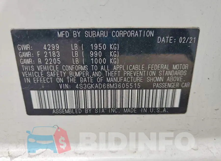 4S3GKAD68M3605515 Photo# 13
