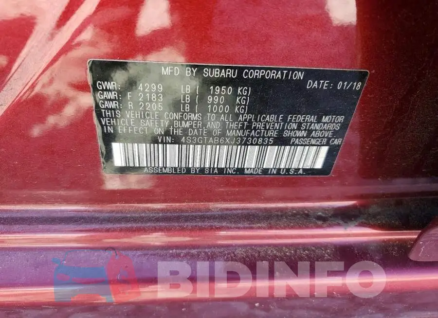 4S3GTAB6XJ3730835 Photo# 13