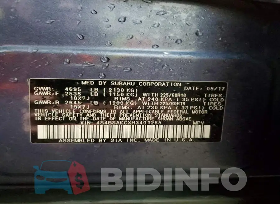 4S4BSAKCXH3401285 Photo# 13