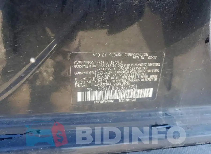 JF2GTABC6J9217201 Photo# 14