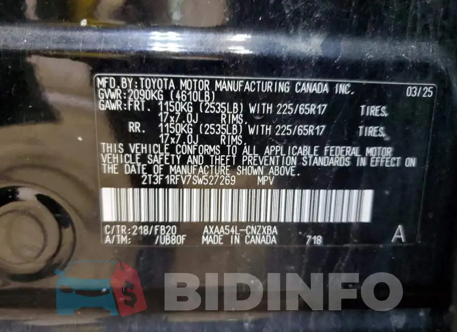 2T3F1RFV7SW527269 Photo# 14
