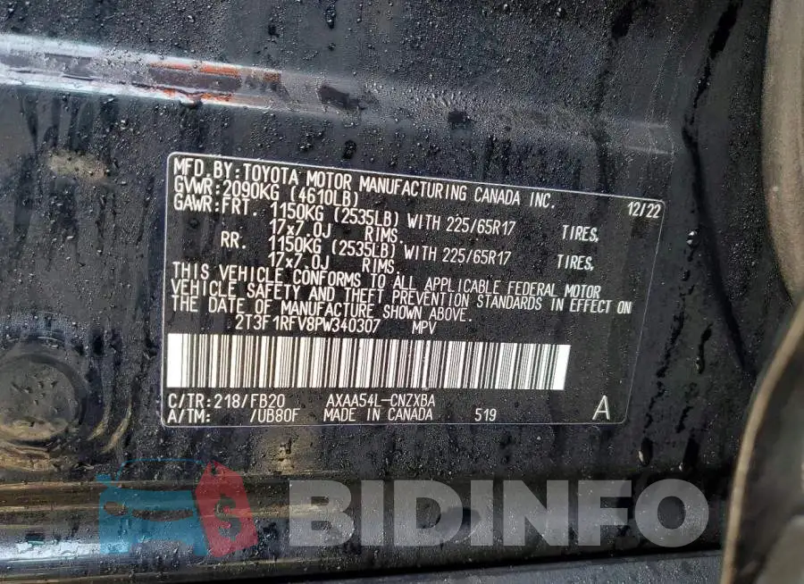 2T3F1RFV8PW340307 Photo# 13