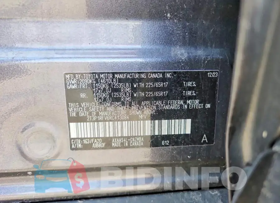 2T3P1RFV6RC413084 Photo# 14