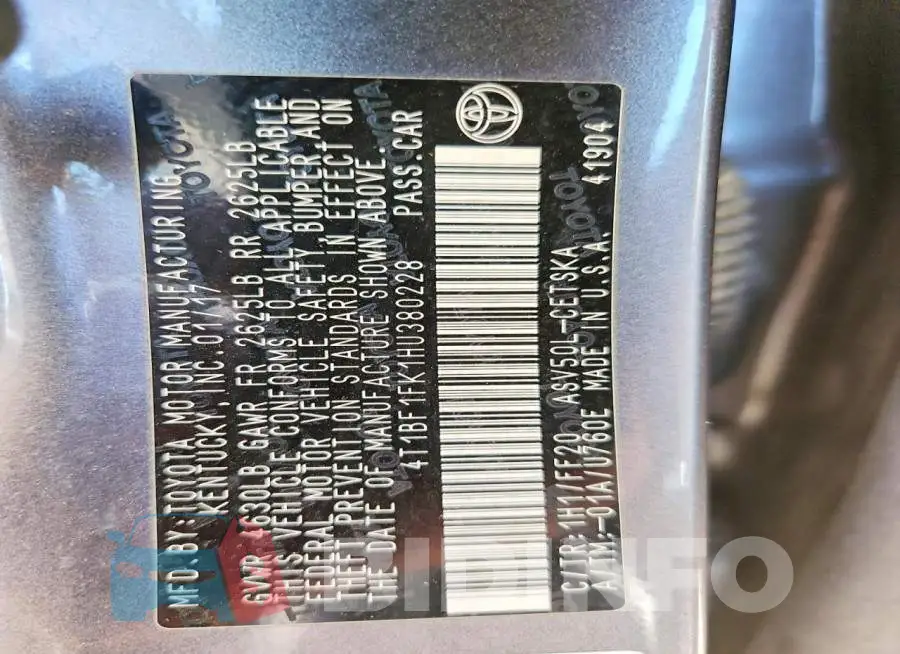 4T1BF1FK1HU380228 Photo# 13