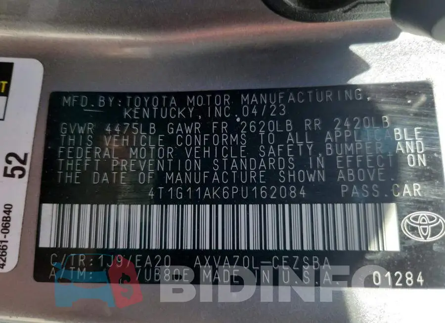 4T1G11AK6PU162084 Photo# 13