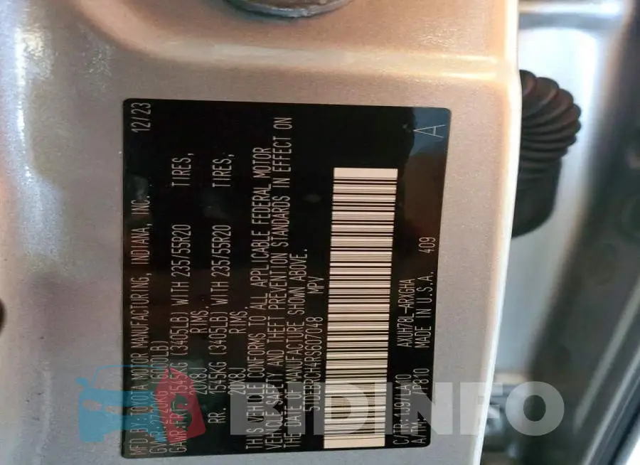 5TDEBRCH4RS607048 Photo# 14