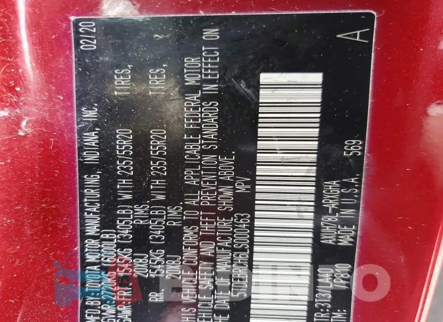 5TDEBRCH6LS000463 Photo# 13