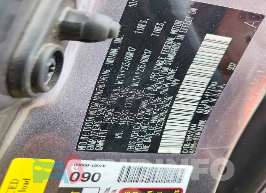 5TDZZ3DC8HS790580 Photo# 14