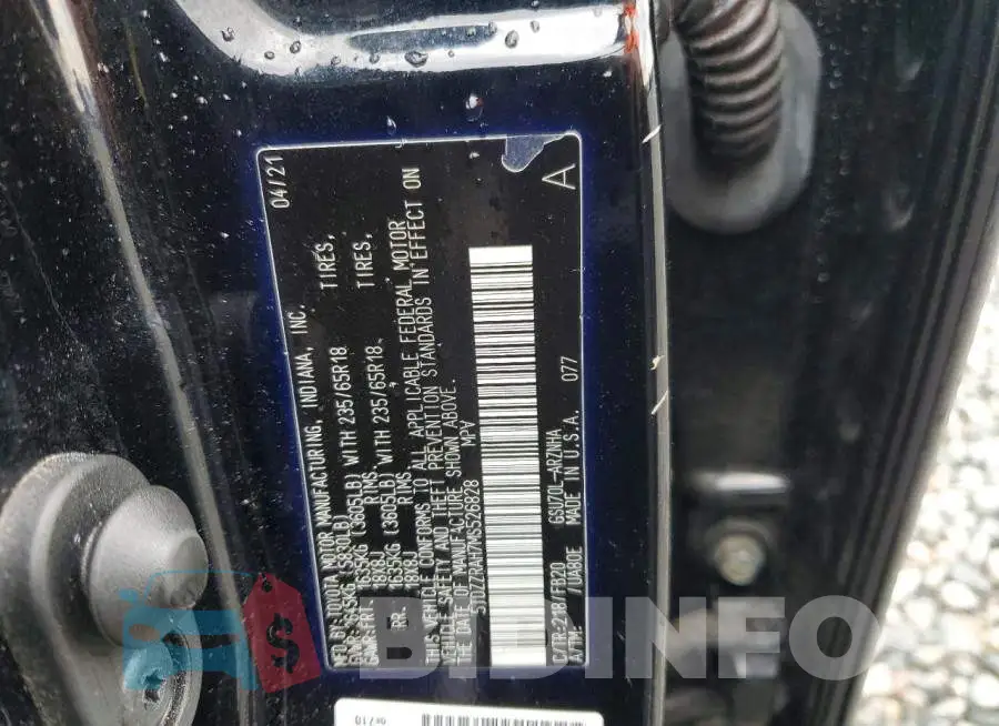 5TDZZRAH7MS526828 Photo# 13