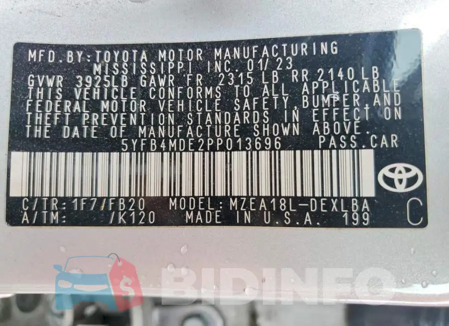 5YFB4MDE2PP013696 Photo# 13