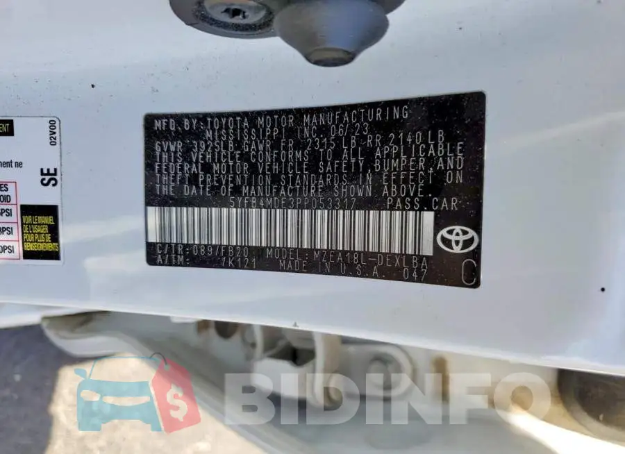 5YFB4MDE3PP053317 Photo# 12
