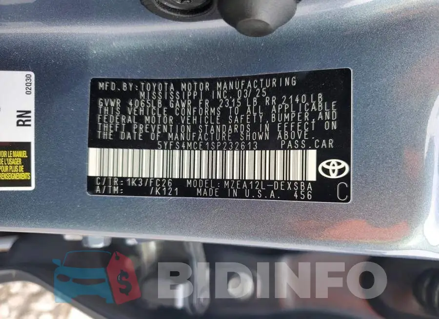 5YFS4MCE1SP232613 Photo# 12