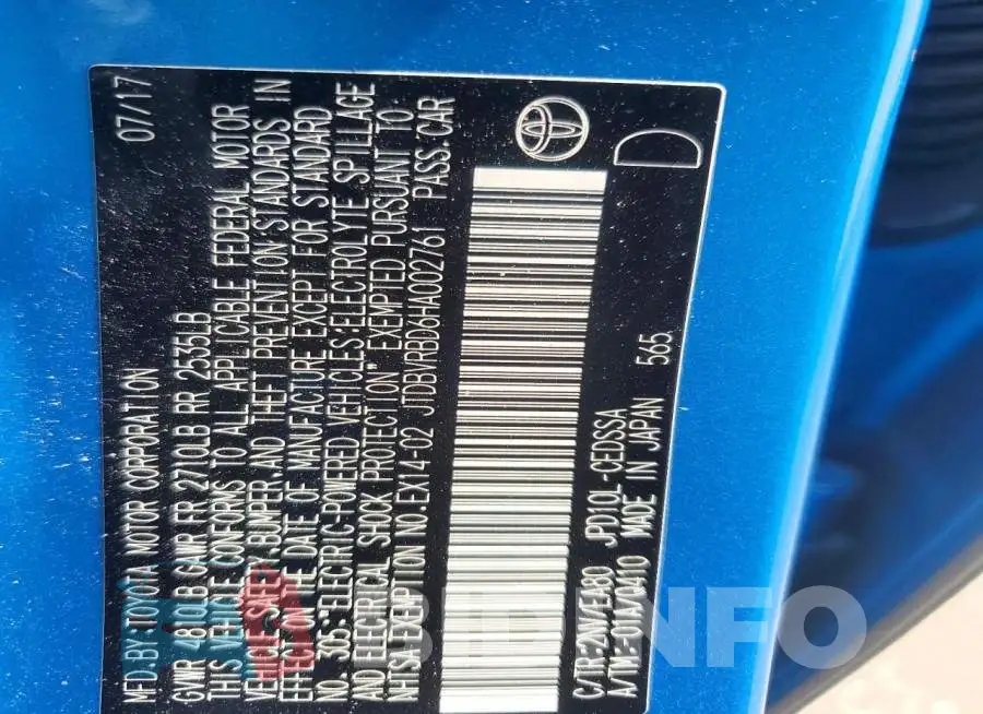 JTDBVRBD6HA002761 Photo# 13