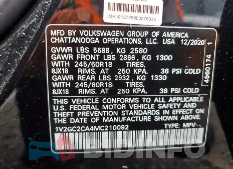 1V2GC2CA4MC210092 Photo# 13