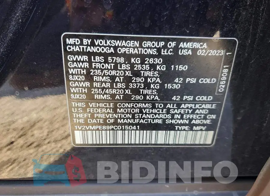 1V2VMPE89PC015041 Photo# 14