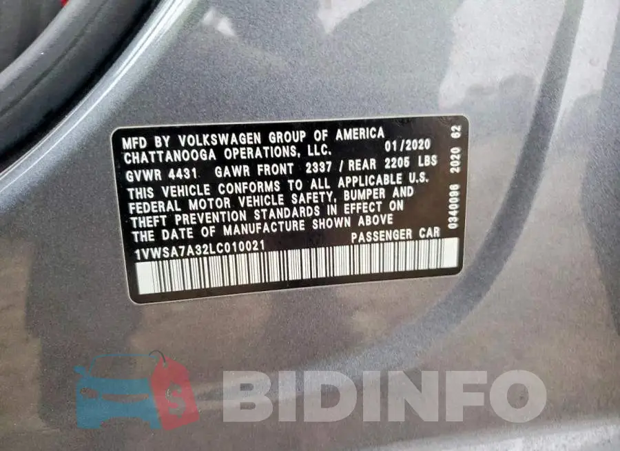 1VWSA7A32LC010021 Photo# 12