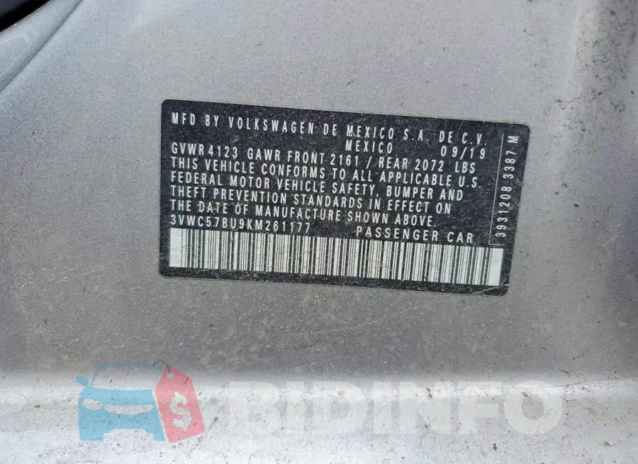 3VWC57BU9KM261177 Photo# 12