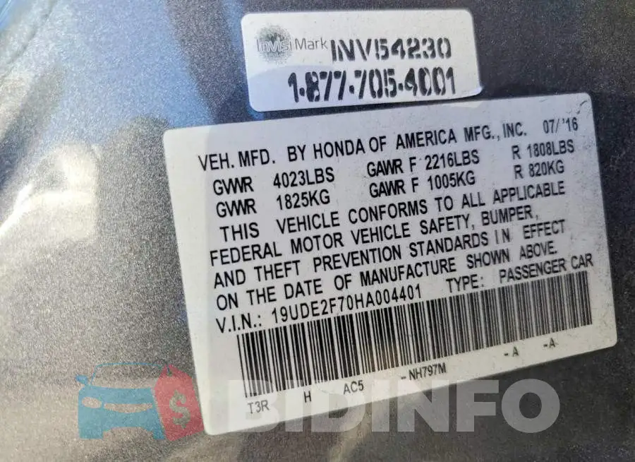 19UDE2F70HA004401 Photo# 12