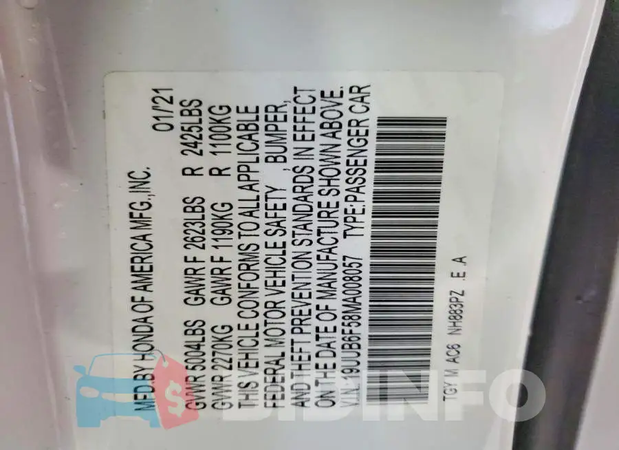19UUB6F58MA008057 Photo# 12