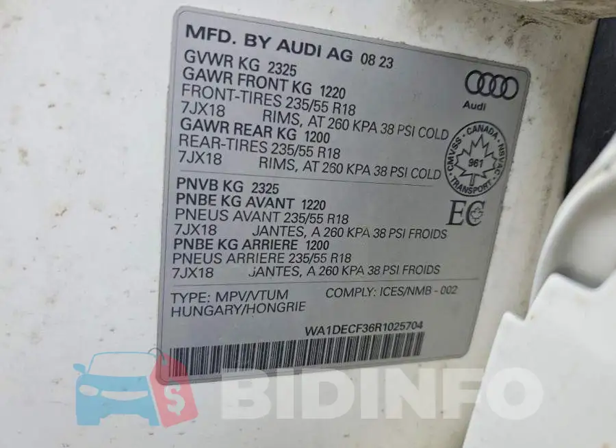 WA1DECF36R1025704 Photo# 12