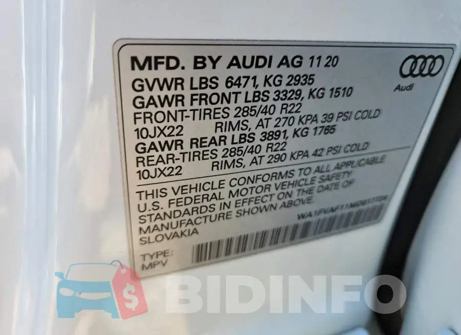 WA1FVAF11MD017724 Photo# 13