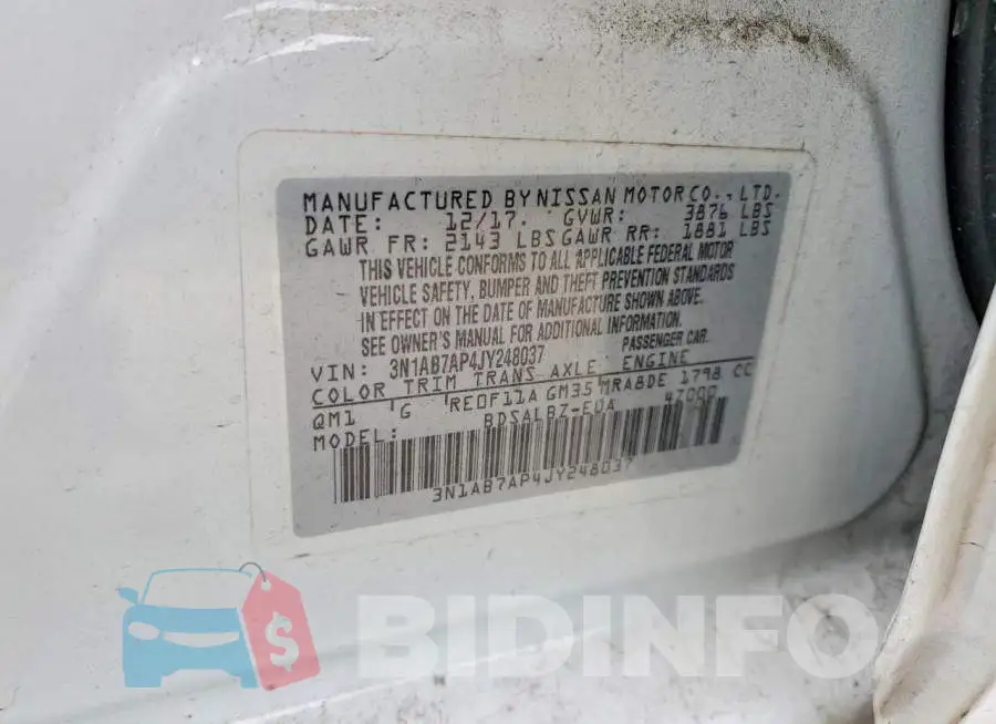 3N1AB7AP4JY248037 Photo# 12
