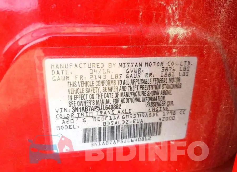 3N1AB7AP5JL640862 Photo# 13