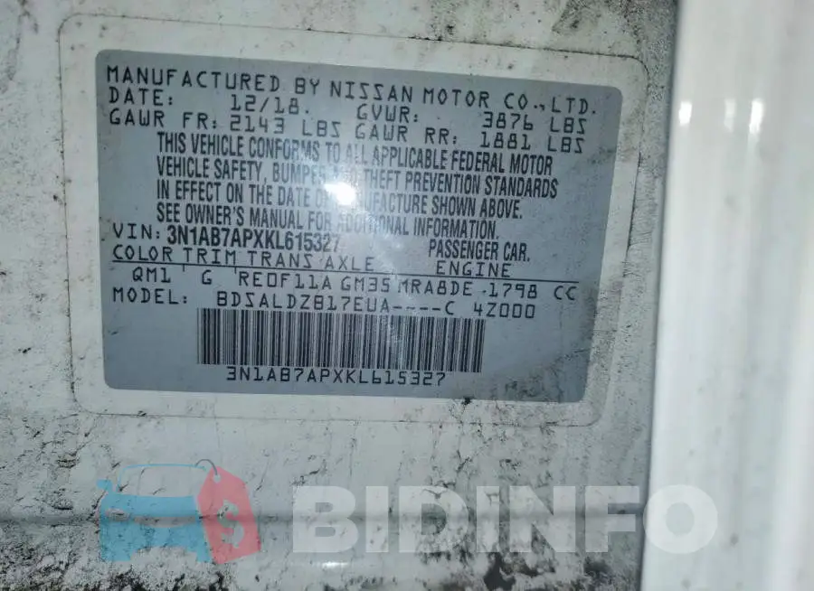 3N1AB7APXKL615327 Photo# 13