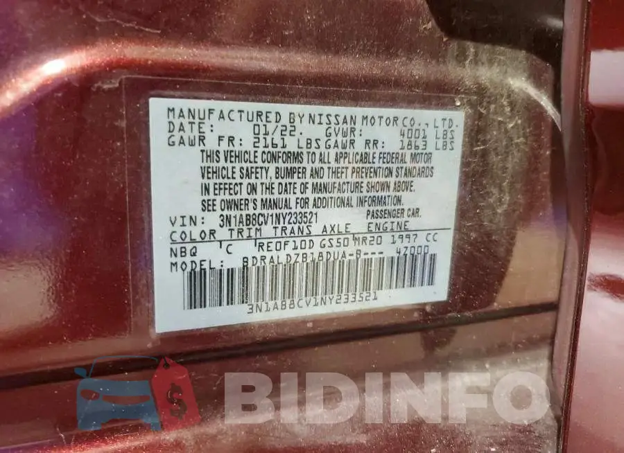 3N1AB8CV1NY233521 Photo# 13