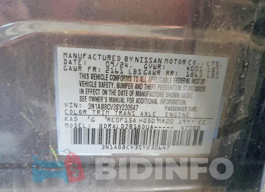 3N1AB8CV3SY230647 Photo# 12