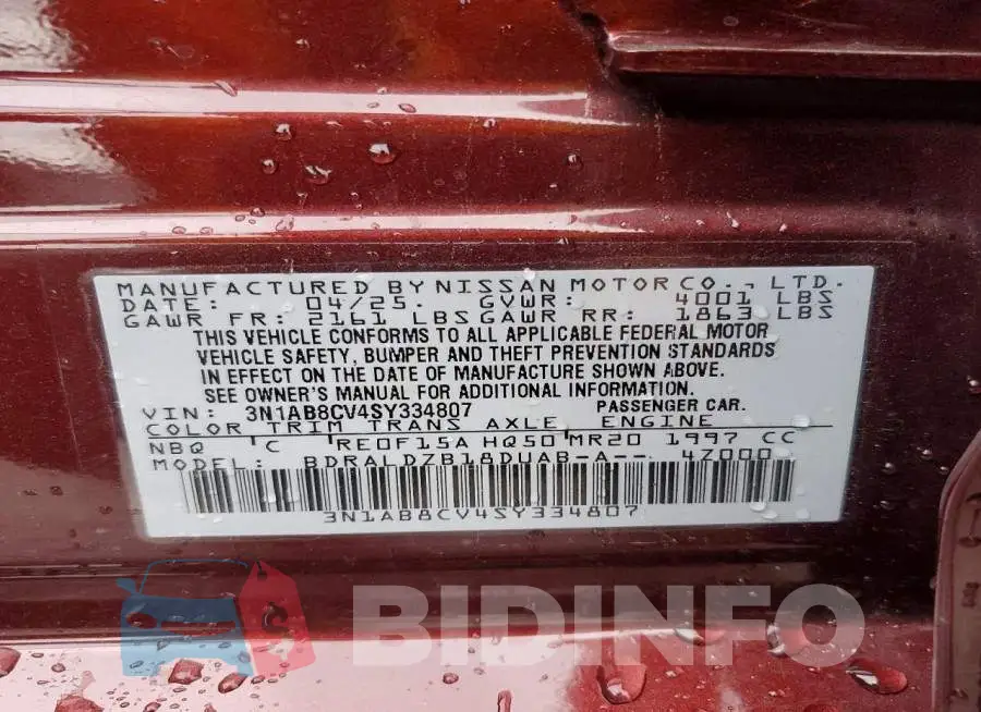 3N1AB8CV4SY334807 Photo# 12