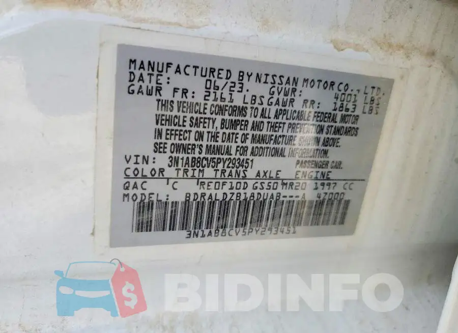 3N1AB8CV5PY293451 Photo# 12