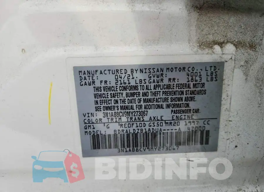 3N1AB8CV9MY273067 Photo# 13