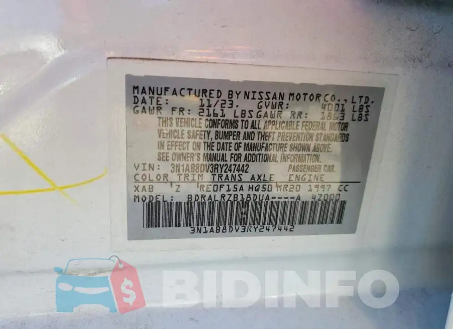 3N1AB8DV3RY247442 Photo# 12